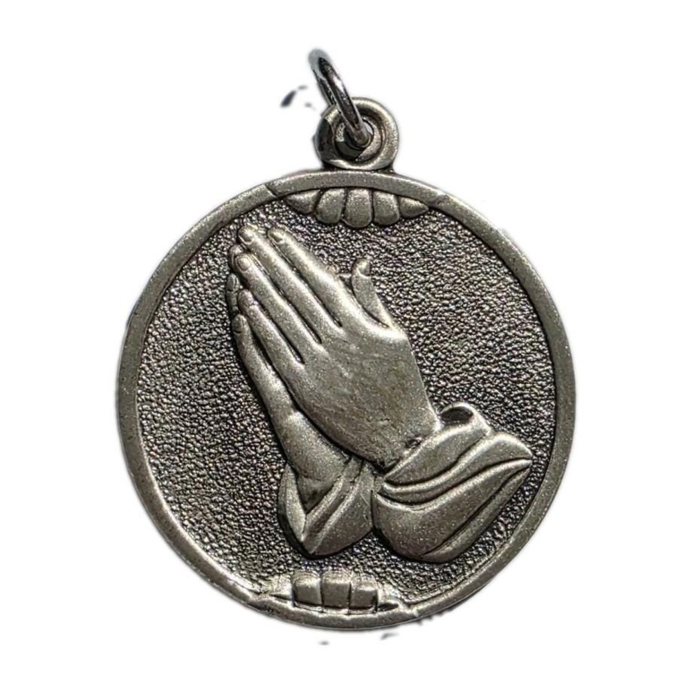 Vtg Danecraft Sterling Silver Serenity Prayer Pendant 11g Praying Hands Heavy